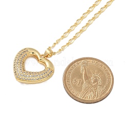 Collares con colgante de circonita cúbica micropavé de latón para mujer&nbsp;LS-NJEW-U020-01G-02