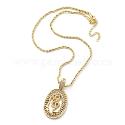 Colliers pendentifs en laiton et zircone cubique pour femmes&nbsp;NJEW-U034-02B-G