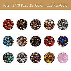 1710~1770 pz 15 colori perline di vetro placcato&nbsp;EGLA-SZ0001-03