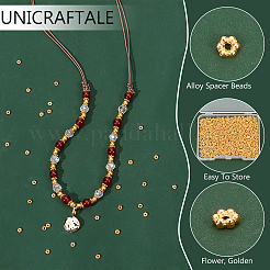 1000 pièce de perles d'espacement en forme de marguerite en alliage de style tibétain&nbsp;FIND-UN0004-20G