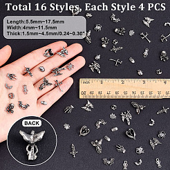 64 Stück 16 Stile Halloween-Cabochons aus Legierung&nbsp;DIY-GA0007-20