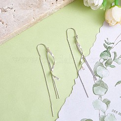 Orecchini pendenti con nappe a catena in argento sterling placcato rodio anti-ossidazione 925 twist&nbsp;JE1037A