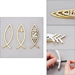 3 adesivo in plastica ABS con croce e pesce in 3 stili&nbsp;FIND-FH0002-89
