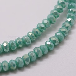 Fili di perle di vetro placcato&nbsp;X-GLAA-K016-2x3mm-07FR