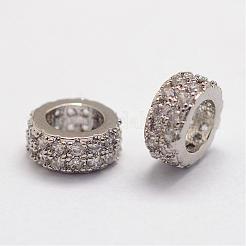 Messing Mikro ebnen Zirkonia European Beads&nbsp;ZIRC-D113-31-FF