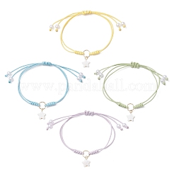 4 bracciale con ciondolo a forma di conchiglia d'acqua dolce a forma di stella in 4 colori&nbsp;BJEW-JB12415
