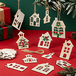 42 décoration de Noël en bois en forme de maison&nbsp;DIY-PH00035-58