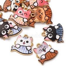 12 pièces 6 styles pendentifs en émail en alliage de placage de rack&nbsp;FIND-FP0002-73