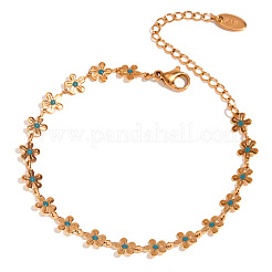 Bracciali retrò in acciaio inossidabile 304 con maglie a forma di fiore per le donne&nbsp;FS-WG93F36-02