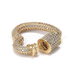 Messing Micro Pave klare Zirkonia Schraube Karabiner Schloss Charms&nbsp;ZIRC-F120-002G