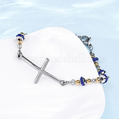 201 bracelets à maillons en acier inoxydable&nbsp;BJEW-A032-01GP-02