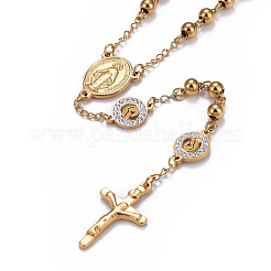 Rosenkranzketten aus Edelstahl 304 für Ostern&nbsp;NJEW-L159-04G