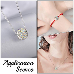Handgefertigte Polymer Clay Strass europäische Großlochperlen mit versilberten Messingkernen&nbsp;FPDL-PA0001-02D