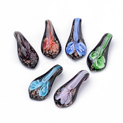 Handgefertigte Goldsand Murano Anhänger&nbsp;LAMP-R138-05A-B