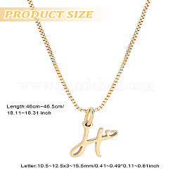 Collier avec pendentif lettre en acier inoxydable 304 et chaîne en laiton 1 pièce&nbsp;NJEW-LP0001-40H-G