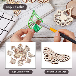 Kit de fabrication de boucles d'oreilles pendantes en bois filigrané à faire soi-même&nbsp;DIY-TA0009-69