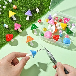 32 pièces 16 styles en plastique opaque avec pendentifs en résine&nbsp;FIND-YW0005-05