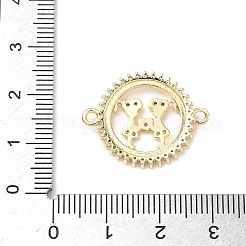 Breloques connecteurs d'amitié en laiton pavé de zircones cubiques transparentes&nbsp;KK-L253-06G