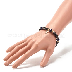 Bracciale elasticizzato con perline a disco in legno di cocco&nbsp;BJEW-JB07361