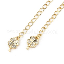 Estremità in micro pavé di zirconi cubici in ottone con catene&nbsp;KK-U043-04G