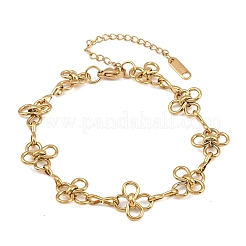 Bracelets à maillons floraux en acier inoxydable 304 pour femmes&nbsp;STAS-H249-20G