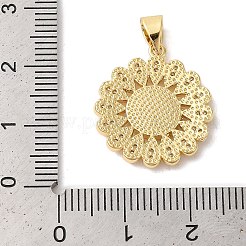 Pendenti in ottone con zirconi cubici placcati in cremagliera per fiori&nbsp;KK-K385-61G