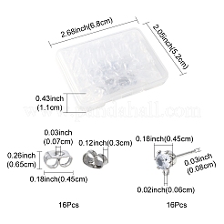 16 pieza de fornituras de aretes de latón&nbsp;KK-FS0001-56P
