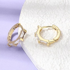 Boucles d'oreilles créoles en laiton pavé de zircones cubiques&nbsp;EJEW-G471-09G-01
