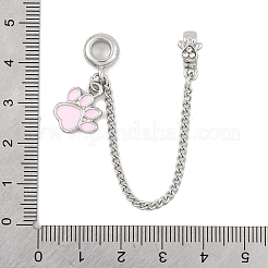 Cadenas de seguridad europeas de esmalte rosa de aleación con estampado de pata y revestimiento en estante&nbsp;FIND-C055-05P-02