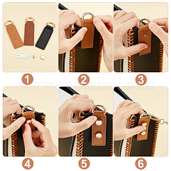 4 Satz 2 Farben Rechteck Kunstleder Tasche Seite Dekoration Verschluss DIY Kit&nbsp;DIY-WR0001-85