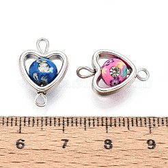 Polymer Clay Herz & CCB Rahmen Verbinder Verbinder Charms&nbsp;CLAY-T022-25M-A