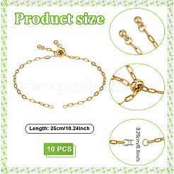 10 pièce de chaînette coulissante en acier inoxydable 304 de 2.5 mm pour la fabrication de bracelets&nbsp;AJEW-UN0005-54