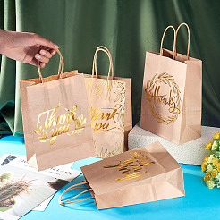 8 stücke 4 arten gold stempel danke gedruckt papier geschenk tragetaschen&nbsp;ABAG-TA0001-61