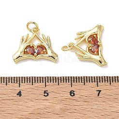 Ciondoli a forma di pomodoro in ottone con micro pavé di zirconi cubici&nbsp;KK-T085-19B-G