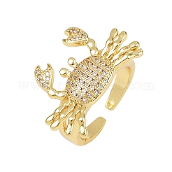 Manschettenringe aus Messing mit Mikropavé-Zirkonia für Damen&nbsp;RJEW-P157-02G