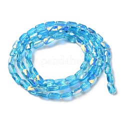 Transparentes perles de verre de galvanoplastie brins&nbsp;GLAA-Q099-G01-03