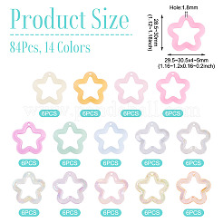 90 colgante acrílico de gelatina de imitación de 15 colores.&nbsp;MACR-TA0002-49