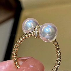 Anelli per polsini da donna in ottone con micro pavé di zirconi trasparenti&nbsp;FS-WG3C0F1-01