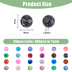 480 perle rotonde in vetro da trafila in 24 colori&nbsp;GLAD-DC0001-01