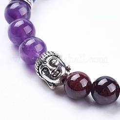 Chakra natürliche gemischte Stein Stretch-Armbänder&nbsp;BJEW-JB03660-02
