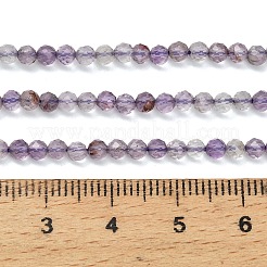 Natürliche violette Phantomquarz-Perlenstränge aus violettem Lodolith&nbsp;G-C262-A01-3mm