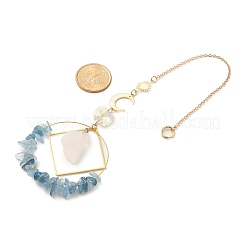 Natürliche Aquamarin-Sonnenfänger zum Aufhängen&nbsp;HJEW-TA00288-03