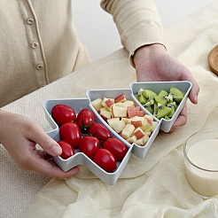 Caja de bandeja seca para aperitivos de plástico con forma de árbol de Navidad&nbsp;DJEW-Q003-01B