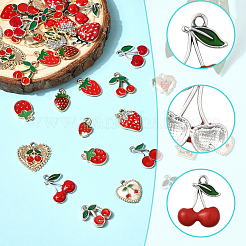 40 pendentif en alliage fraise et cerise&nbsp;FIND-SC0019-92