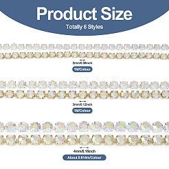 6 styles de chaînes de strass en laiton&nbsp;CHC-TA0001-05
