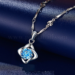 Silberne Kleeblattkette mit Zirkonia&nbsp;QB1121-2