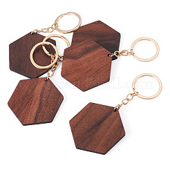 Porte-clés pendentifs en bois de noyer&nbsp;KEYC-TAC0034-06C