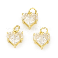 Placage de crémaillère en laiton micro pavé breloques en zircone cubique claire&nbsp;KK-C011-30G