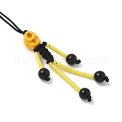 Decorazioni pendenti con semi di vetro scheletrico a tema Halloween&nbsp;HJEW-MZ00284-03