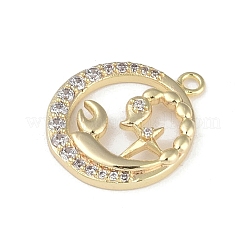Pendenti in zirconi cubici trasparenti in micro pavè di ottone&nbsp;LS-FIND-B077-02G-03